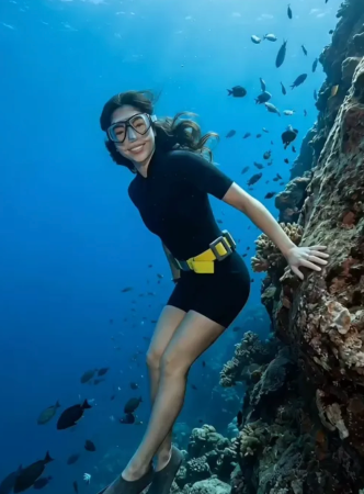 Underwater travel portrait