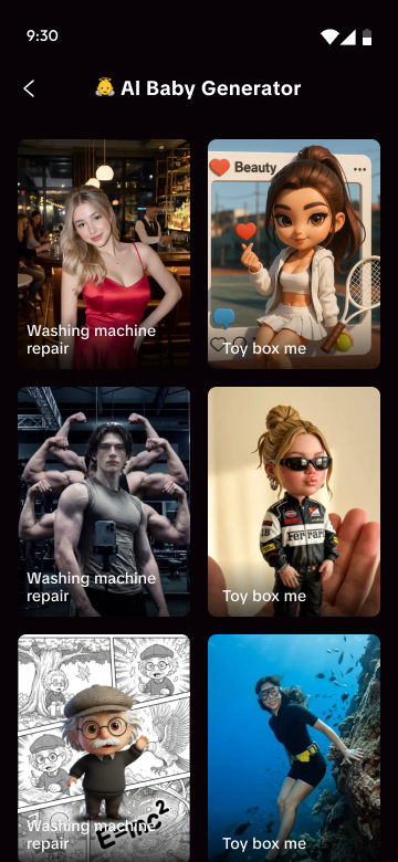 Pico Pop AI Baby Generator templates